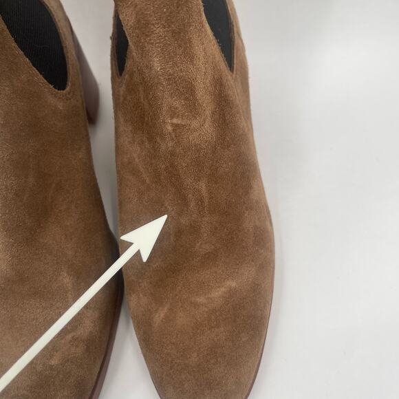 STEVE MADDEN Rhiannon Boots Size 9 Suede Leather Heeled Pull On Ankle Booties - Picture 4 of 16